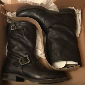 Frye black moto boots size 7